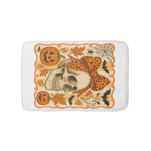 Spooky Skull Halloween Bath Mat