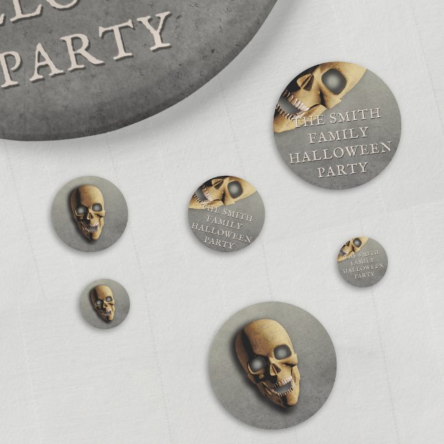 Spooky Skull Halloween Confetti (Spooky skull confetti for your Halloween Party. Just add your name)