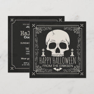 Spooky Skull Halloween Costume Party Invitation