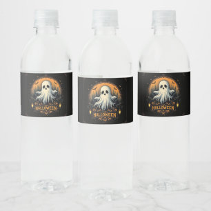 Spooky Skull Halloween Goth Water Bottle Labels