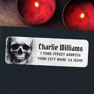 Spooky skull Halloween return address