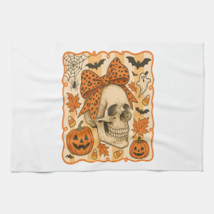 Spooky Skull Halloween Tea Towel