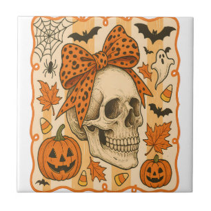 Spooky Skull Halloween Tile