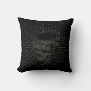 Spooky Skull Illustration Cushion