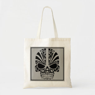 Spooky Skull Illustration Tote Bag
