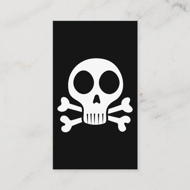 spooky skull on a black background calling card (Front)