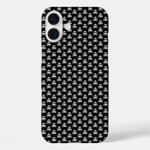 spooky skull on a black background iPhone 16 plus case