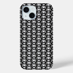 spooky skull on a black background iPhone 15 case