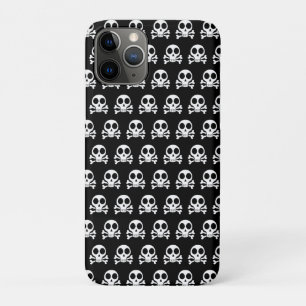 spooky skull on a black background iPhone 11 pro case