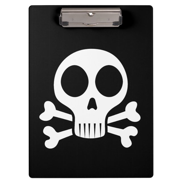 spooky skull on a black background clipboard (Front)