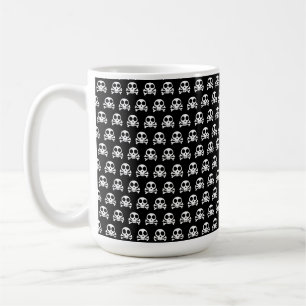 spooky skull on a black background coffee mug