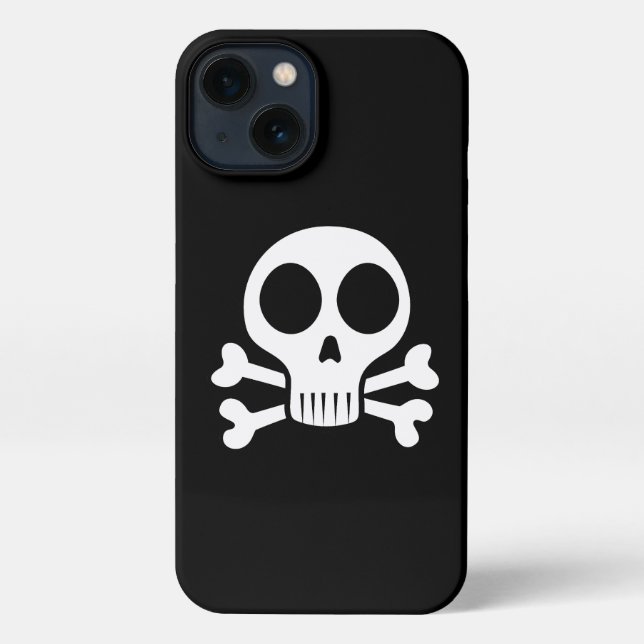 spooky skull on a black background iPhone case (Back)
