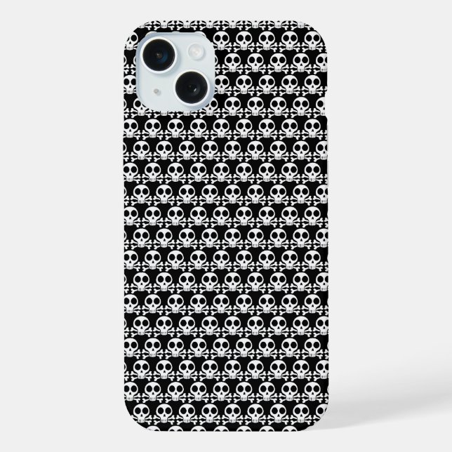 spooky skull on a black background iPhone case (Back)