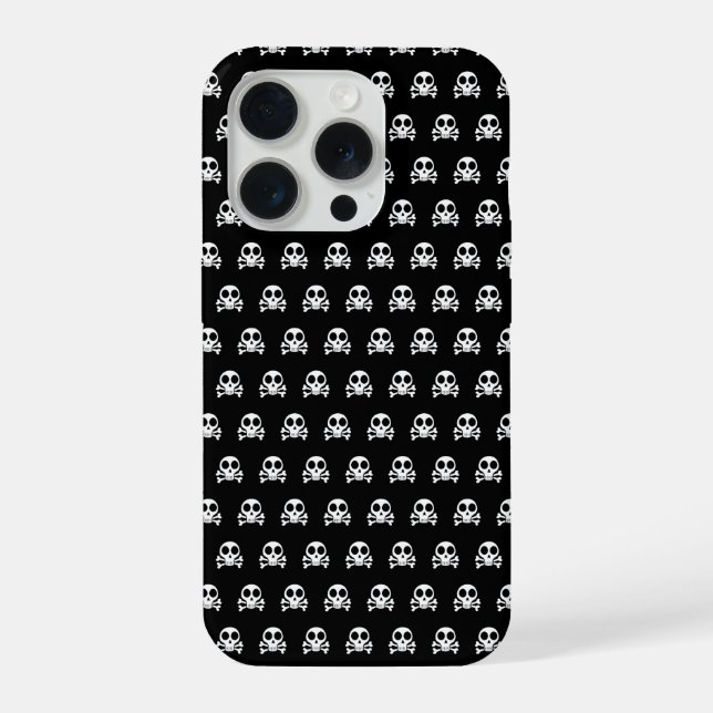 spooky skull on a black background iPhone case (Back)