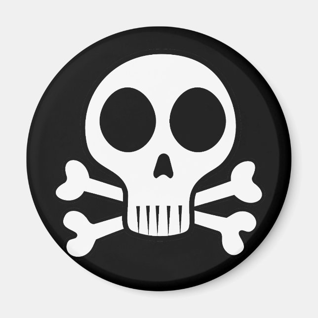 spooky skull on a black background magnet (Front)