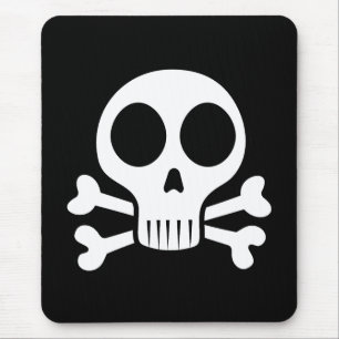 spooky skull on a black background mouse mat