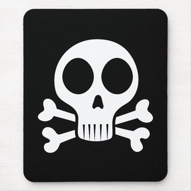 spooky skull on a black background mouse mat (Front)