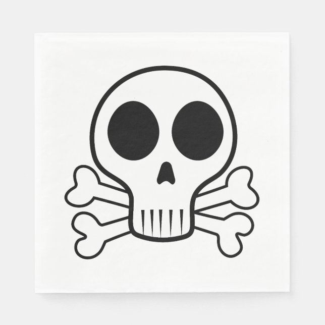 spooky skull on a black background napkin (Front)