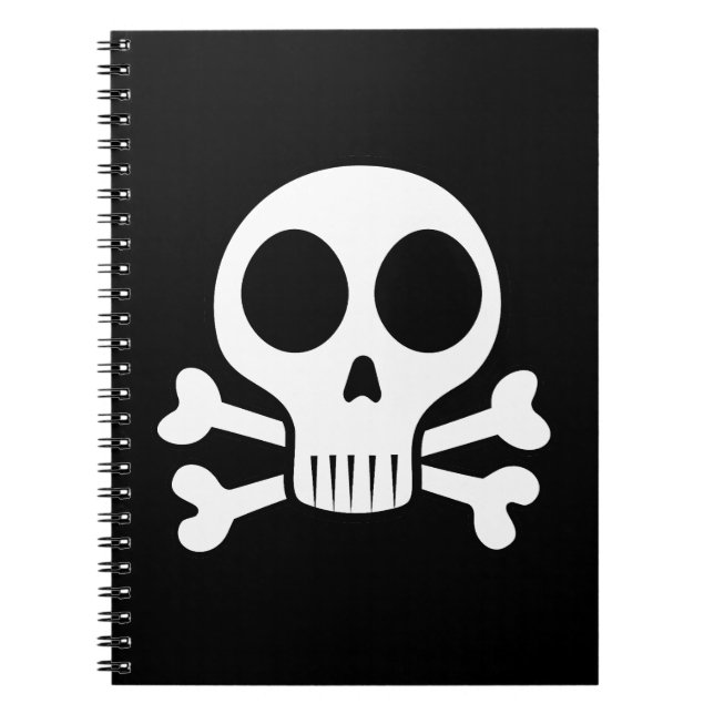 spooky skull on a black background notebook (Front)