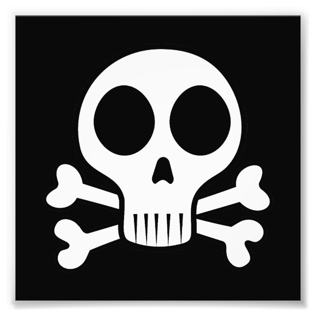 spooky skull on a black background photo print (Front)