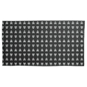 spooky skull on a black background pillowcase