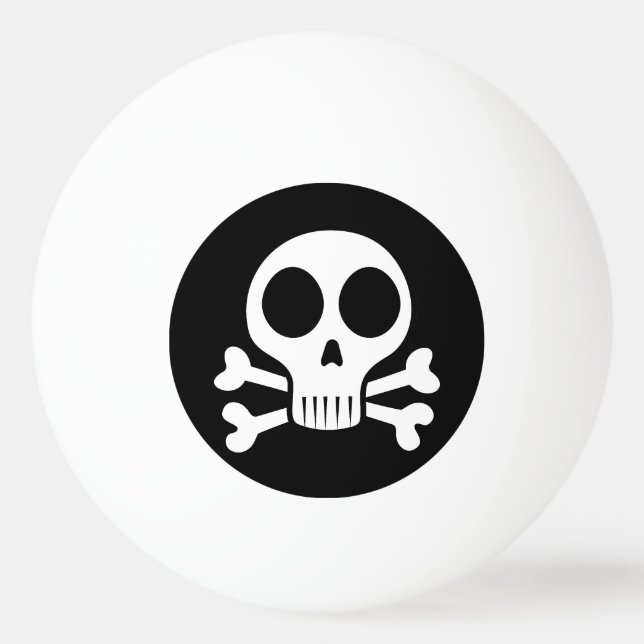 spooky skull on a black background ping pong ball (Front)