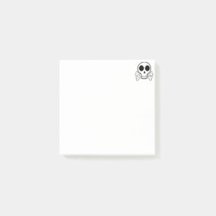 spooky skull on a black background post-it notes