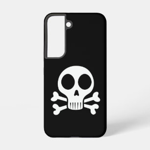 spooky skull on a black background samsung galaxy case