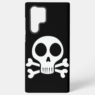 spooky skull on a black background samsung galaxy case
