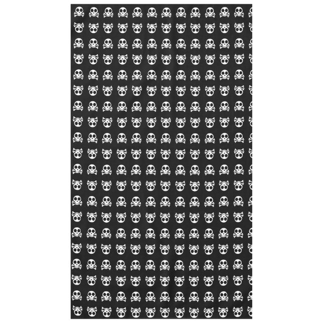spooky skull on a black background tablecloth (Front)