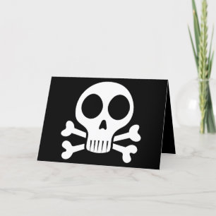 spooky skull on a black background thank you card