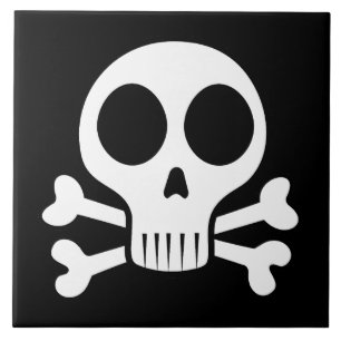 spooky skull on a black background tile
