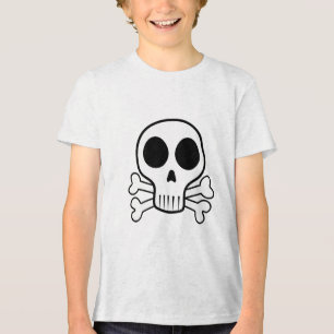 spooky skull on a black background Tri-Blend shirt