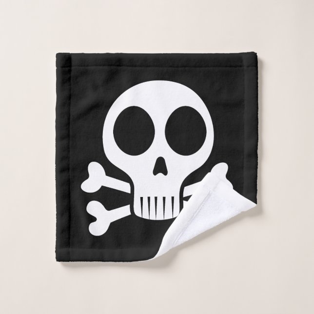 spooky skull on a black background wash cloth (Wash Cloth)