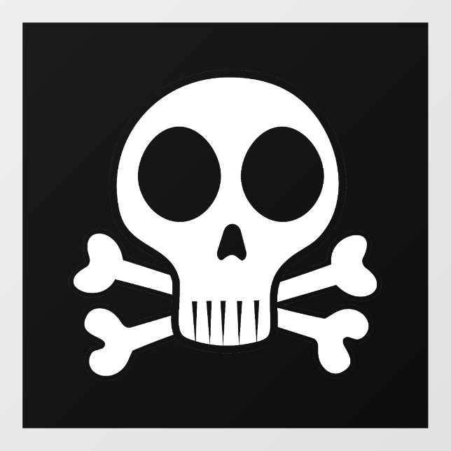 spooky skull on a black background window cling (Sheet)