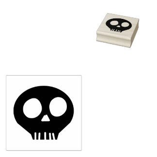 Spooky Skull Rubber Stamp
