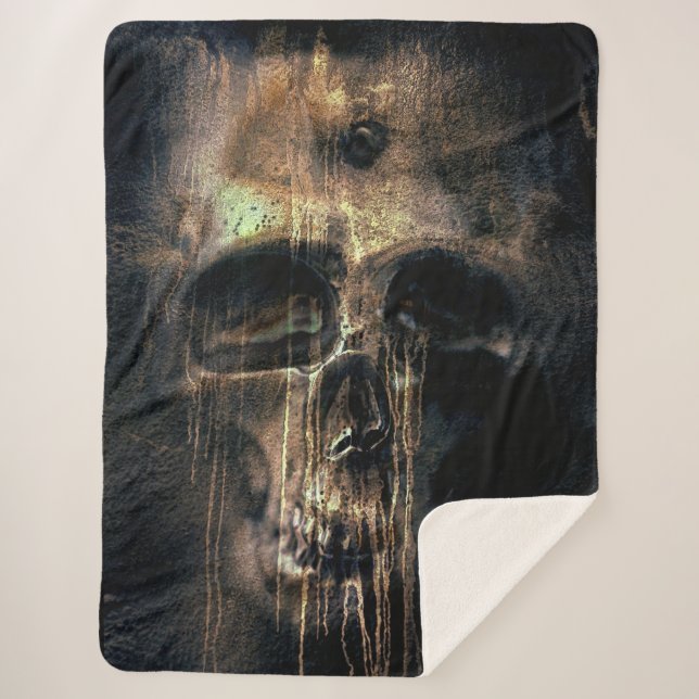 SPOOKY SKULL SHERPA BLANKET (Front)