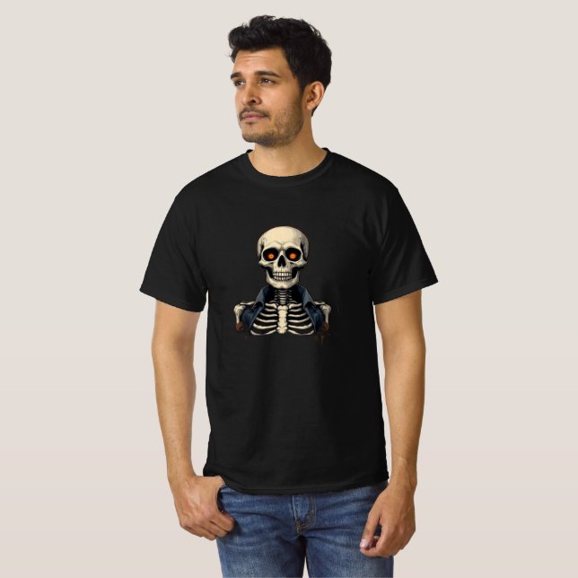 Spooky Skull & Skeleton Rib Cage T-Shirt (Front Full)