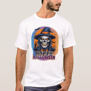 Spooky Skull Witch Halloween Art-88888 T-Shirt