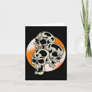 Spooky Skulls Halloween Costume Party Scary Skull  Card