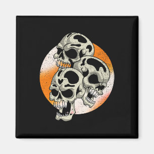 Spooky Skulls Halloween Costume Party Scary Skull Magnet