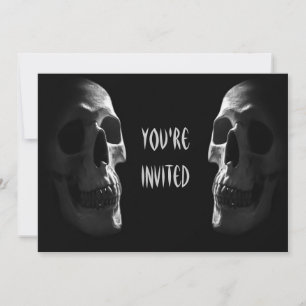 Spooky Skulls Halloween Party Double Sided Invitation