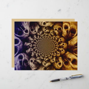 Spooky Skulls Purple Black Abstract Pop Art