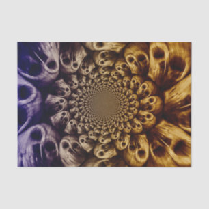 Spooky Skulls Purple Black Abstract Pop Art Tissue Paper