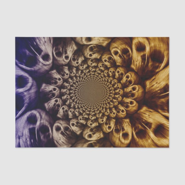 Spooky Skulls Purple Black Abstract Pop Art Tissue Paper (Front)