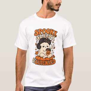 Spooky, Sleepy & Caffeinated – Cute cat T-Shirt