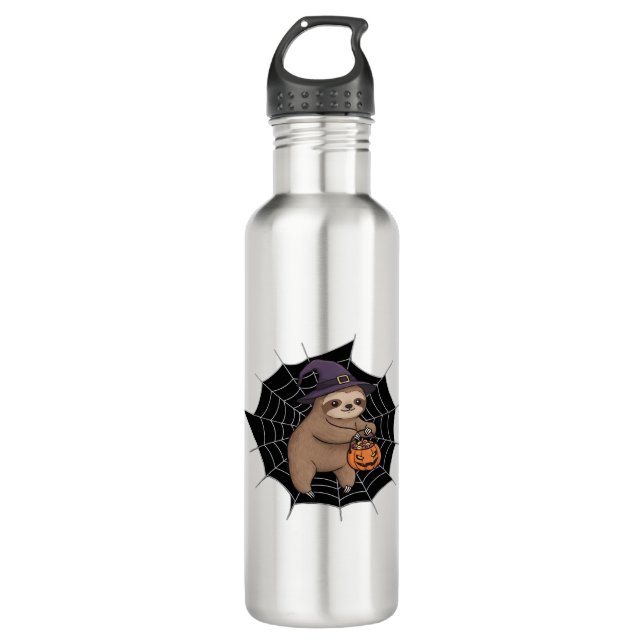 Spooky Sloth Halloween Fun - Cute Trick-or-Treat A 710 Ml Water Bottle (Front)