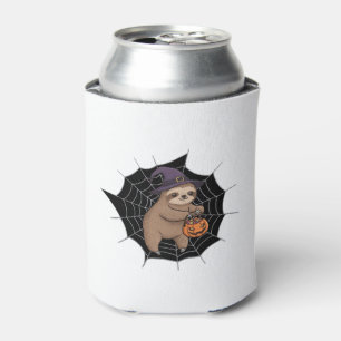 Spooky Sloth Halloween Fun - Cute Trick-or-Treat A Can Cooler