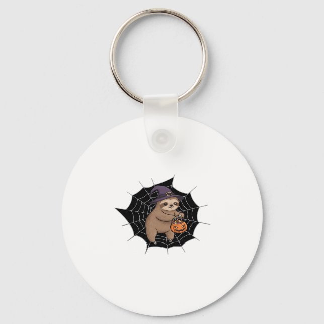 Spooky Sloth Halloween Fun - Cute Trick-or-Treat A Key Ring (Front)