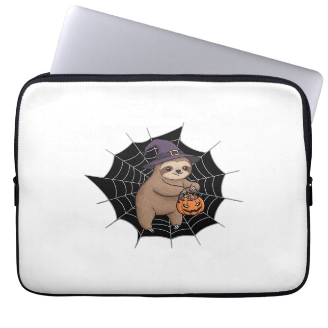 Spooky Sloth Halloween Fun - Cute Trick-or-Treat A Laptop Sleeve (Front)
